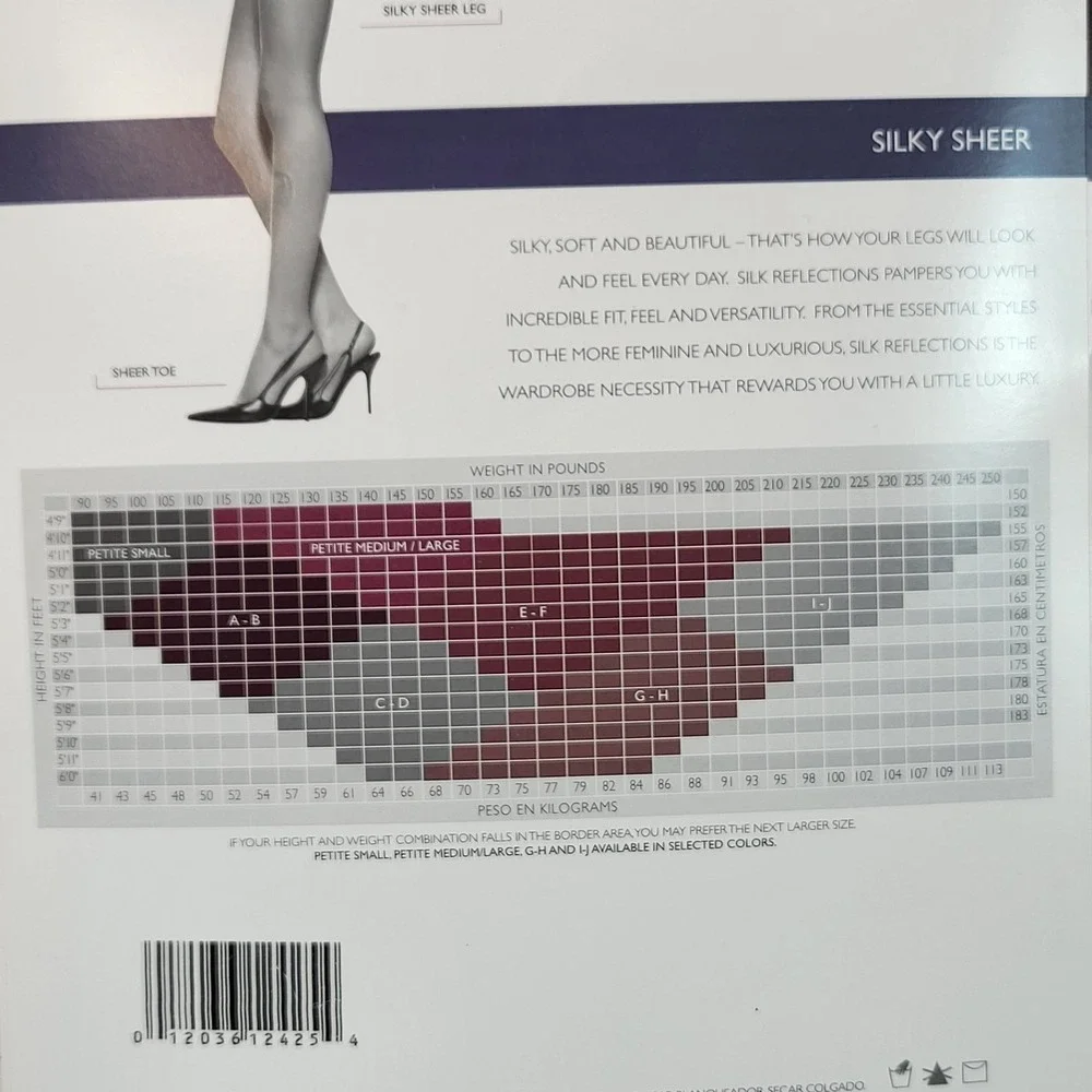 Hanes Silk Reflections Control Top Sandalfoot Pantyhose Style 717 Taupe Size E-F
